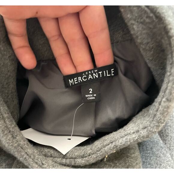 J.Crew‎ Mercantile Gray Wool City Coat NWT Size 2 - Picture 2 of 13